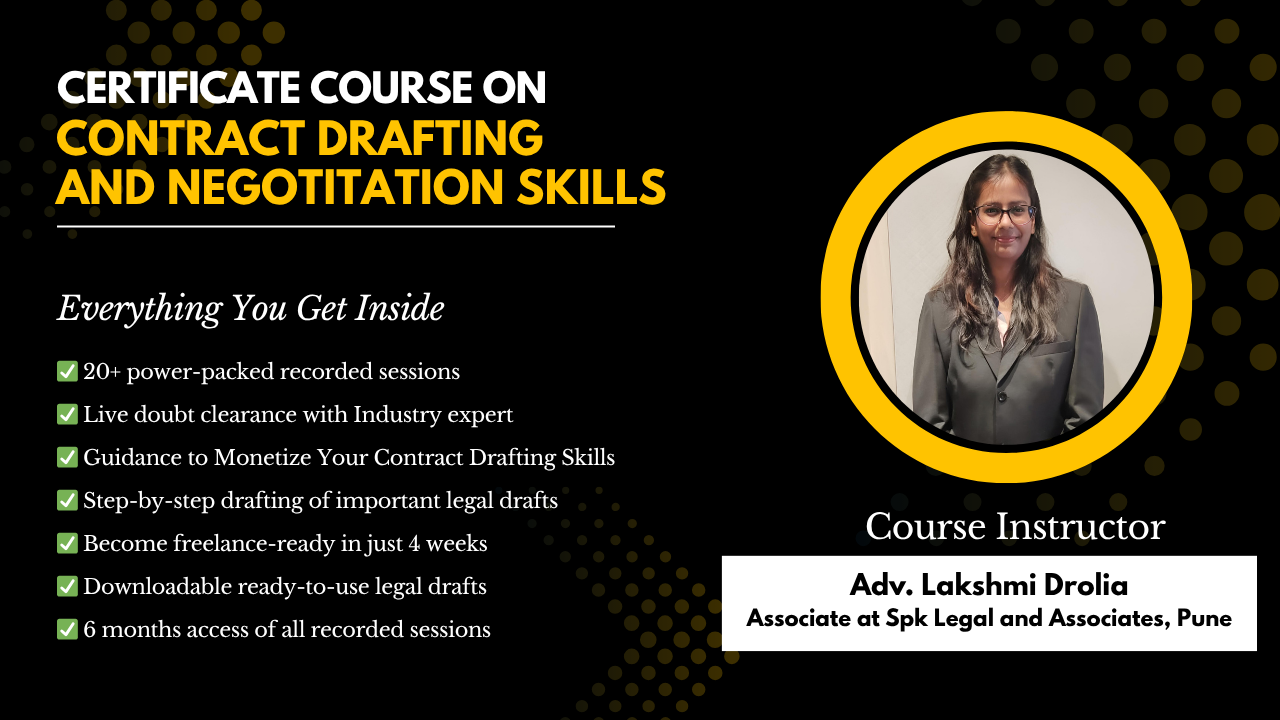 Certificate Course on Contract Drafting & Negotiation Skills